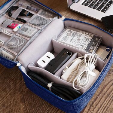 Водонепроникна сумка-органайзер для кабелів та аксесуарів Elekronik, темно-синій