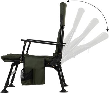 Крісло розкладне CampFeuer Angelstuhl для кемпінгу, риболовлі та відпочинку на природі (темно-зелений/чорний)