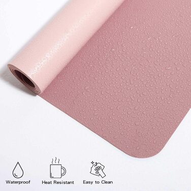 Килимок для миші DOBAOJIA 80 x 40 см, великий, з PU шкіри, бежевий