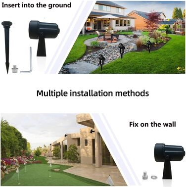 LED Garden Lighting Set with Power, 14M, 4 Spotlights, Warm White 3000K, IP65 Waterproof, 600lm, 27V, 4-in-1