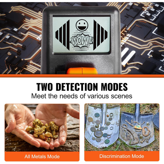 Металдетектор VEVOR Profi: професійний прилад для пошуку металу з котушкою 30 см, 7 режимів, водонепроникність IP68 (до 3 м), пошук золота, регульована ручка, Bluetooth-гарнітура, точне визначення місця розташування (15,2 см)