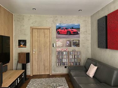 Гібридна акустична панель-абсорбер AbsorbFuser 100x50x11 см, звукопоглинаюча та дифузна панель (Сіра)