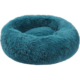 Кругле ліжко для собак та котів BVAGSS, м'яке, плюшеве, діаметр 50 см, блакитне (XH034)