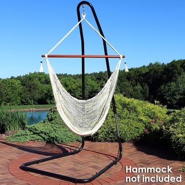 Sunnydaze Adjustable Hanging Chair Stand - 200 cm to 236.2 cm High Hanging Chair Stand - 149.7 kg Weight Capacity
