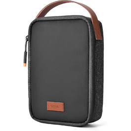 Органайзер для кабелів WIWU з ручкою, велика місткість, чорний. Для аксесуарів, техніки, зарядних пристроїв, повербанків, жорстких дисків. Регульовані перегородки, портативний, для подорожей, офісу, школи.