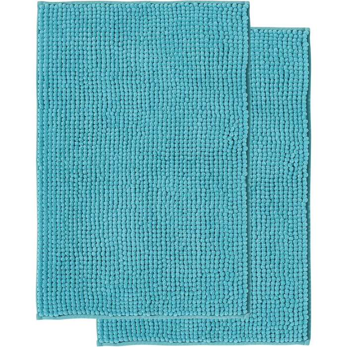 Килимок для ванної кімнати Decomira | Нековзкий | Набір | Килимок для ванни, килимок перед ванною | З м'якої тканини Chenille | 40x60 см (Турквіс, 50 x 80 см (2 шт))