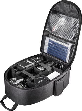 Рюкзак для камери Mantona Azurit чорний для DSLR/DSLM, до 5 об'єктивів, зі штативом, 35x26x11 см