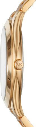 Жіночий годинник Michael Kors Slim Runway 42мм, кварцовий механізм, сталевий браслет (золотистий та світло-рожевий)