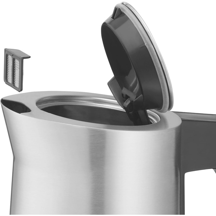 WMF Kineo Kettle with Temperature Setting, 1.6L, Scale Filter, 3000W, Live Temperature Display, Stainless Steel Matte Electric Kettle, Cromargan Single