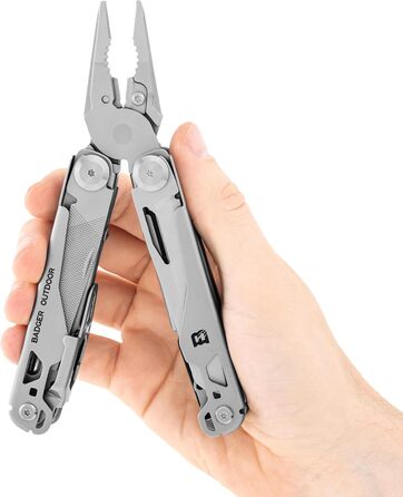 Багатофункціональний інструмент Solid Black 16-в-1 - ніж для виживання, туристичний інструмент з бітами - подарунок для чоловіків