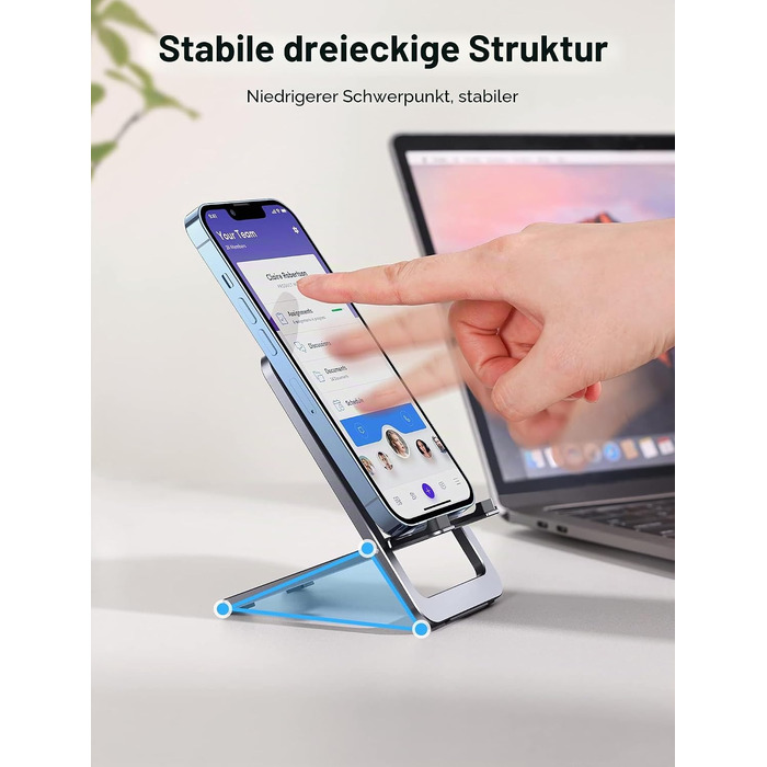 Підставка для планшета JSAUX з алюмінію, регульований тримач для iPad, Samsung Galaxy Tab, Kindle Fire, Steam Deck, ROG Ally, Switch та iPhone (Сірий)