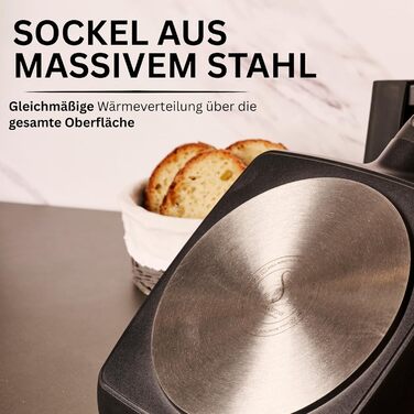 Stone&Stone Сковорода гриль індукційна 28 см квадратна з антипригарним покриттям та знімною ручкою, німецька кераміка, сталеве дно, для газових плит та духовки, без PFAS, PFOA та PTFE