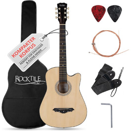 Rocktile WSD-5C-NT: Акустична гітара Western Slim Line Dreadnought - Натуральний колір (з аксесуарами)