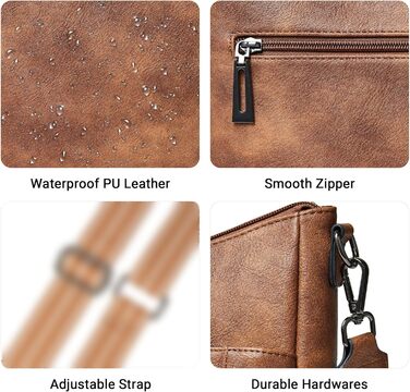 Сумка жіноча крос-боді Shrrie з екошкіри, коричнева двоколірна, з ременем для подорожей