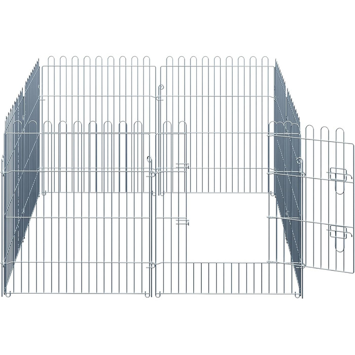 Летворегулятор для собак PawHut - вольєр з 8 панелей, 80 см, для собак, котів, цуценят, срібний (63 x 76 см)