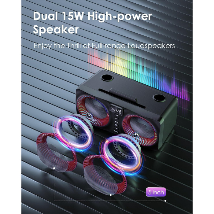 Караоке система All-in-One з Bluetooth, 2 мікрофонами та акустикою 30W, для вечірок (Red2)