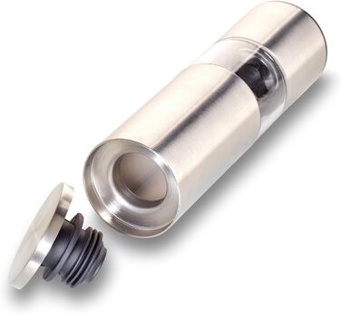 Набір з 2 мельниць для спецій Echtwerk: сіль та перець з нержавіючої сталі, ручні, з керамічним механізмом, для солі, перцю та чилі (срібна серія)