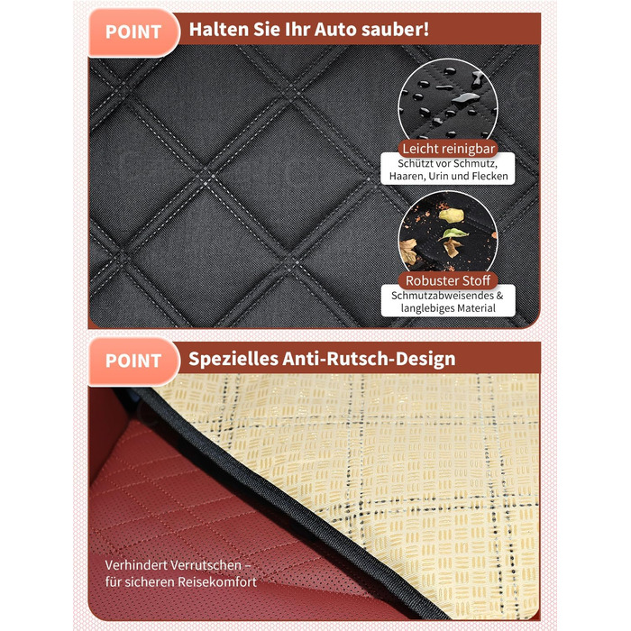 Автокрісло для собак KYG - стабільне, водовідштовхувальне, неслизьке та стійке до подряпин, для маленьких собак, для переднього та заднього сидіння (Чорний) 6696