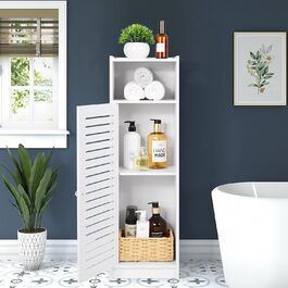 Aimu waterproof bathroom cabinets, bathroom storage units with open storage shelves, freestanding floor cabinets, corner organizers for bedroom, kitchen, hallway, 80x20x24 cm, white.