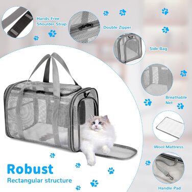 Транспортна сумка для кота та собаки, складана переноска для тварин (46x26x29 см)