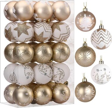 Набір прикрас для ялинки Shareconn 30 шт. 60 мм (Червоний & Золотий)