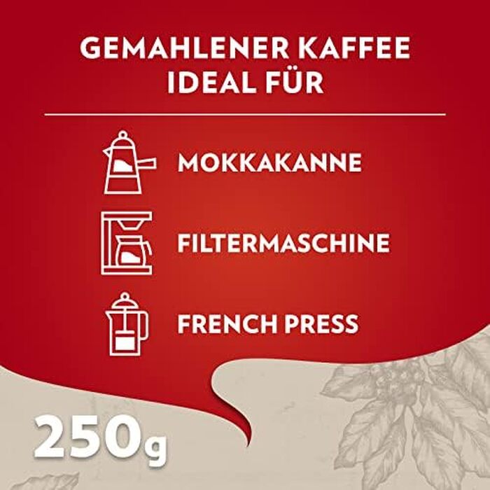 Мелена кава Lavazza Qualità Rossa Classico, для гейзерної кав'ярки та фільтр-кави, інтенсивність 7/10, темне обсмажування, 10 упаковок по 250 г