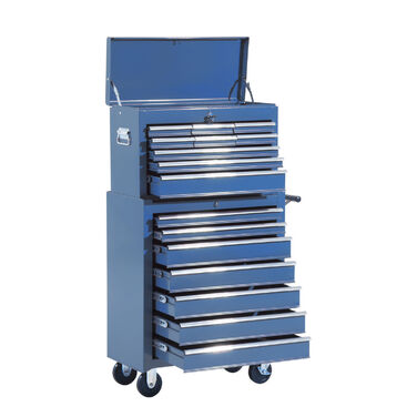 HOMCOM Tool Cart Workshop Cart Rolling Cart 4 Drawers blue, mobile & stable, ideal for garage & workshop