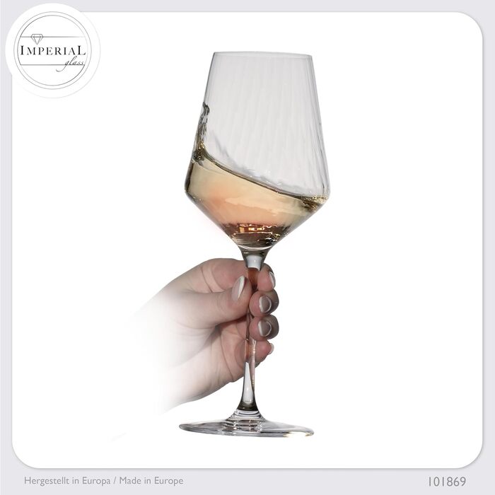 Набір келихів для білого вина 'London' 460мл, 6 шт. з кристалічного скла, рельєфні, для Різлінг, прозорі