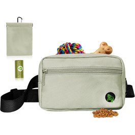 Сумка для собак з карабіном, сумка для дресирування цуценят з відділенням для ласощів та контейнером для відходів, зручна сумка для перенесення їжі та приналежностей для тварин з регульованим поясом (HoneyDew)