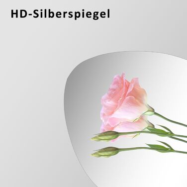 Дзеркало Boromal Spiegel чорне 40x60 см з металевим обрамленням для ванної, туалету, спальні (80x80 см, асиметричний стиль C)