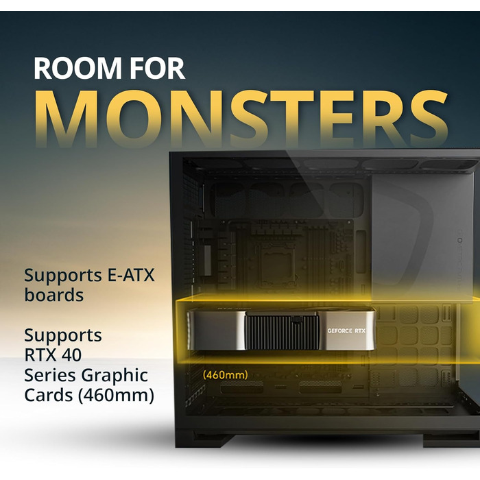 Корпус для ПК Geometric Future M5 з загартованим склом, Mid Tower, E-ATX/ATX, чорно-сірий, сталь 1.2mm, Type C, без інструментів, підтримка радіатора 420/360, подвійний відсік
