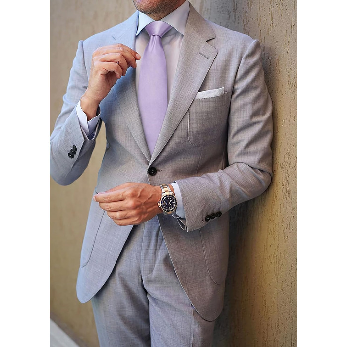 Краватка чоловіча Enlision для весілля, краватка та нагрудна хустинка з манжетними кнопками, шовкова, візерунок Paisley, різні кольори (K- фіолетовий)