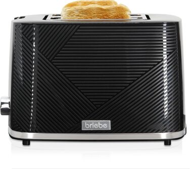 Набір для сніданку: тостер на 2 підсмажування, 7 рівнів підсмажування та бездротовий чайник 1,7 л, 2200 Вт, чорний, BPA-free, сучасний дизайн