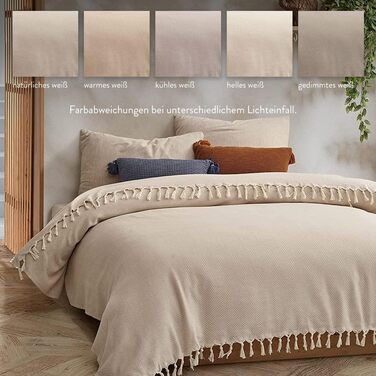 Покривало BOHORIA Tulum XXL 220x240 см, 100% бавовна, Oeko-Tex, двостороннє, для ліжка та дивана, з візерунком, сепія