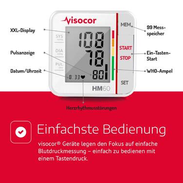 Тонометр на зап'ясті HM60 - точний та безпечний вимір артеріального тиску, 1 шт.