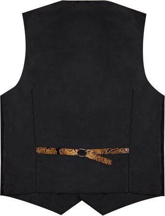 Костюм-жилет DiBanGu для чоловіків, шовковий жаккард, жилет та краватка, комплект з жабо, для смокінгу, весілля, свят, 7 предметів, золото та чорний