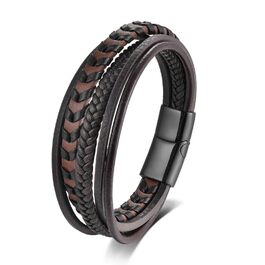 Чоловічий шкіряний браслет ручної роботи: ідеальний подарунок на Різдво, День батька, День святого Валентина, День народження. Браслет для чоловіків, колір коричневий, 9.0 дюймів.