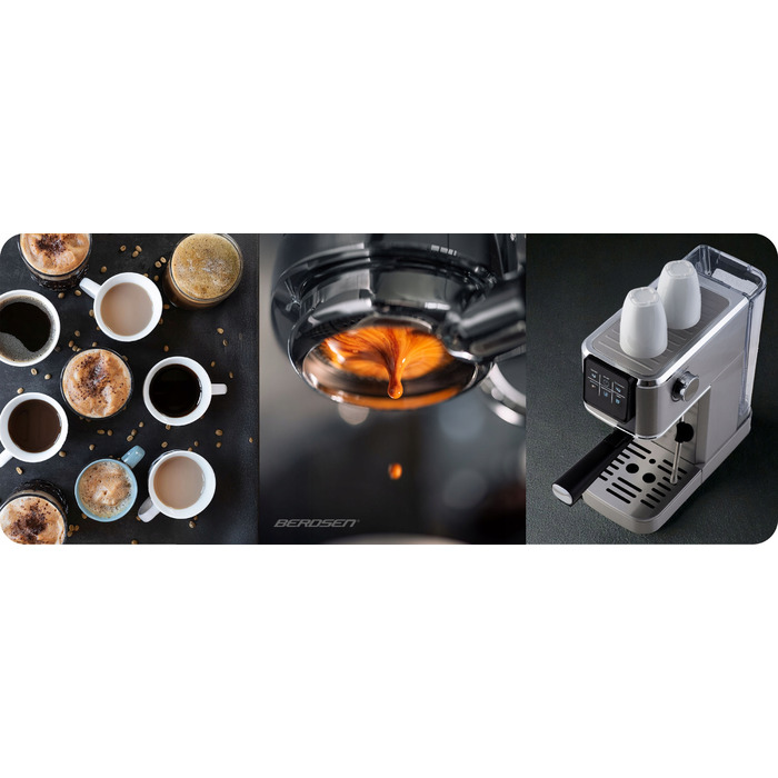 Ріжкова кавомашина Berdsen з капучинатором, 20 бар, сенсорне керування