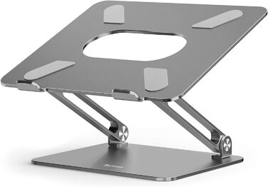 Adjustable Aluminum Laptop Stand - Ventilated Laptop Holder for 10-17 Inch Laptops - Compatible with MacBook, Dell, HP, Samsung, Acer
