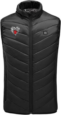 Обогреваемая жилетка для мужчин и женщин, 9 зон обогрева, для активного отдыха, походов, катания на лыжах (XL, черный)