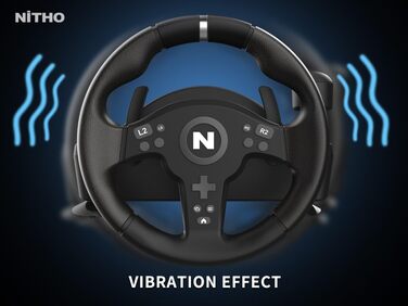 NITHO Drive Pro V200 - Руль для гонок з педалями та перемикачем передач, для PC, PS4, Xbox, 270° з вібрацією, сумісний з симуляторами