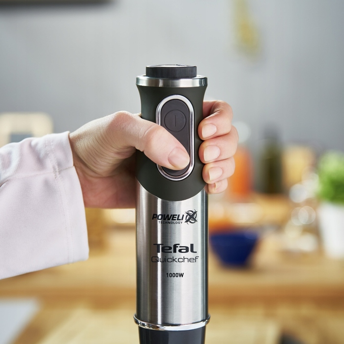 Ручний блендер Tefal QuickChef 2в1 HB659838, 1000 Вт, чорний