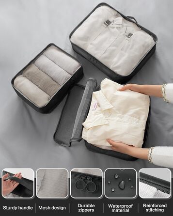Набір органайзерів для валізи 18 шт., водонепроникні Packing Cubes, чорний - ідеальний органайзер для подорожей з сумкою для одягу