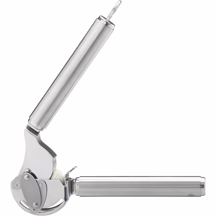 RÖSLE Ginger and Garlic Press in Professional Quality, with Folding Strainer, Stainless Steel 18/10, Dishwasher Safe (Garlic Press with Scraper, Bundle with Dough Scraper)