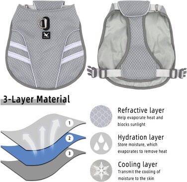 DearDD Cooling Vest for Dogs Summer Cooling Jacket for Dogs, Adjustable Breathable Mesh Dog Vest with Harness D-Ring Warning Vest Dog Coat for Small, Medium, Large Dogs, XL XL (Chest 78-99cm)