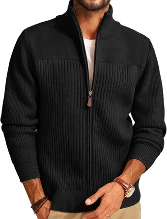 Кардиган чоловічий PJ PAUL JONES з блискавкою та стійким коміром, чорний (XXL)