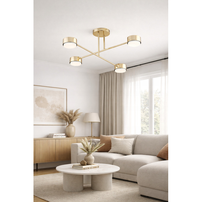 Підвісна люстра Elko-Lighting золота, 4 точки освітлення GX53, сучасний стиль
