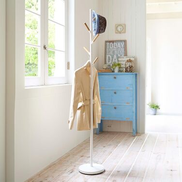 Yamazaki 2814 Plain Wardrobe, white, steel/wood, minimalist, 28 x 28 x 177 cm