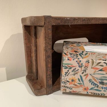 LS-Lifestyle Wooden Tissue Box Brown 31x15cm Brick Shape Cosmetic Tissue Box Facial Tissue Box
