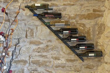 DanDiBo Bottle Holder Wine Rack Diagon 100cm Metal Bottle Stand Wall Shelf Bar (Right-hand version)